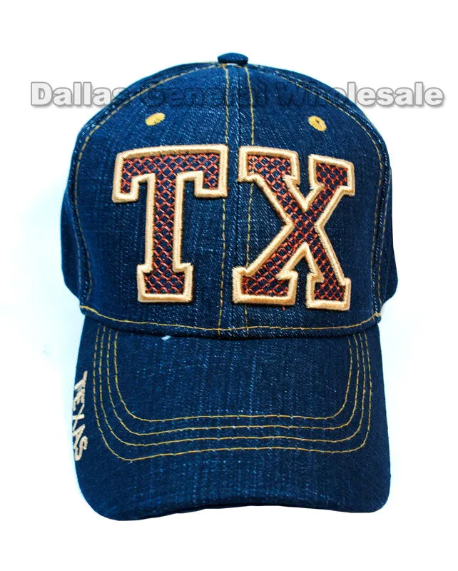 Casual Texas Denim Caps Wholesale