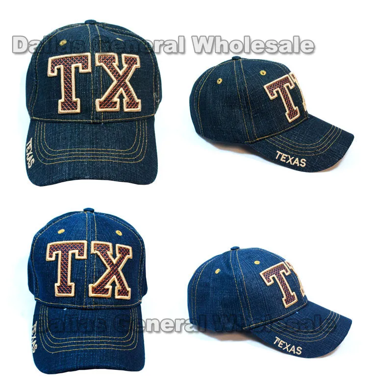 Casual Texas Denim Caps Wholesale