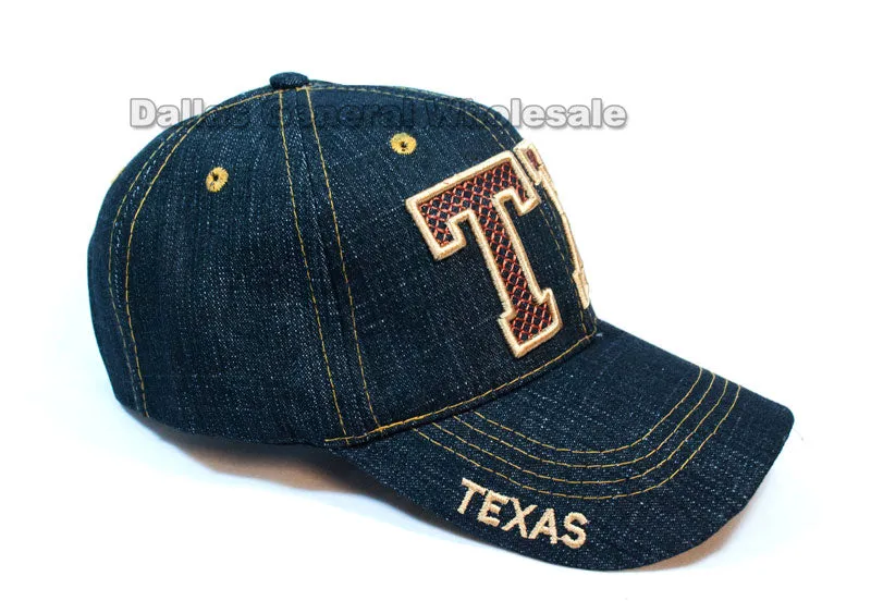 Casual Texas Denim Caps Wholesale