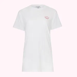 CHALK EMBROIDERED LIP MACIE T-SHIRT