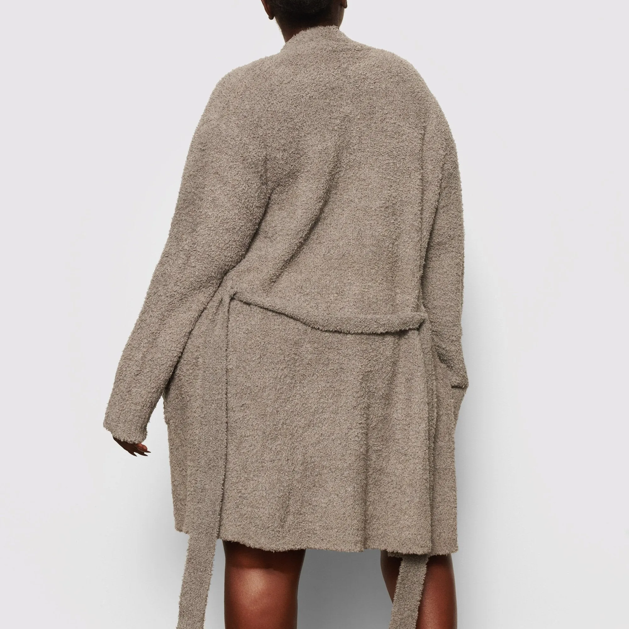 COZY KNIT SHORT ROBE | SMOKE