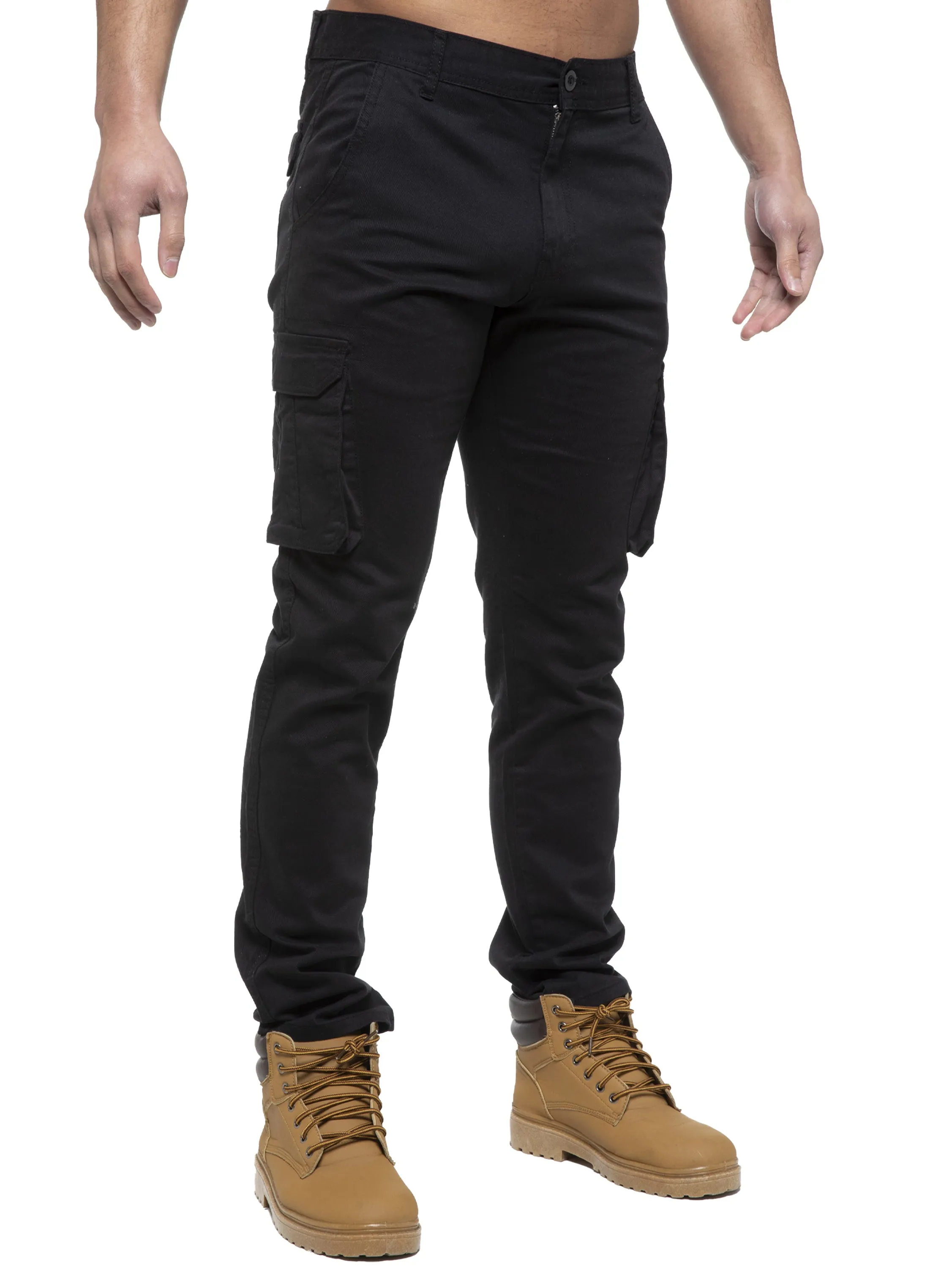 Enzo | Mens Cargo Straight Fit Jeans