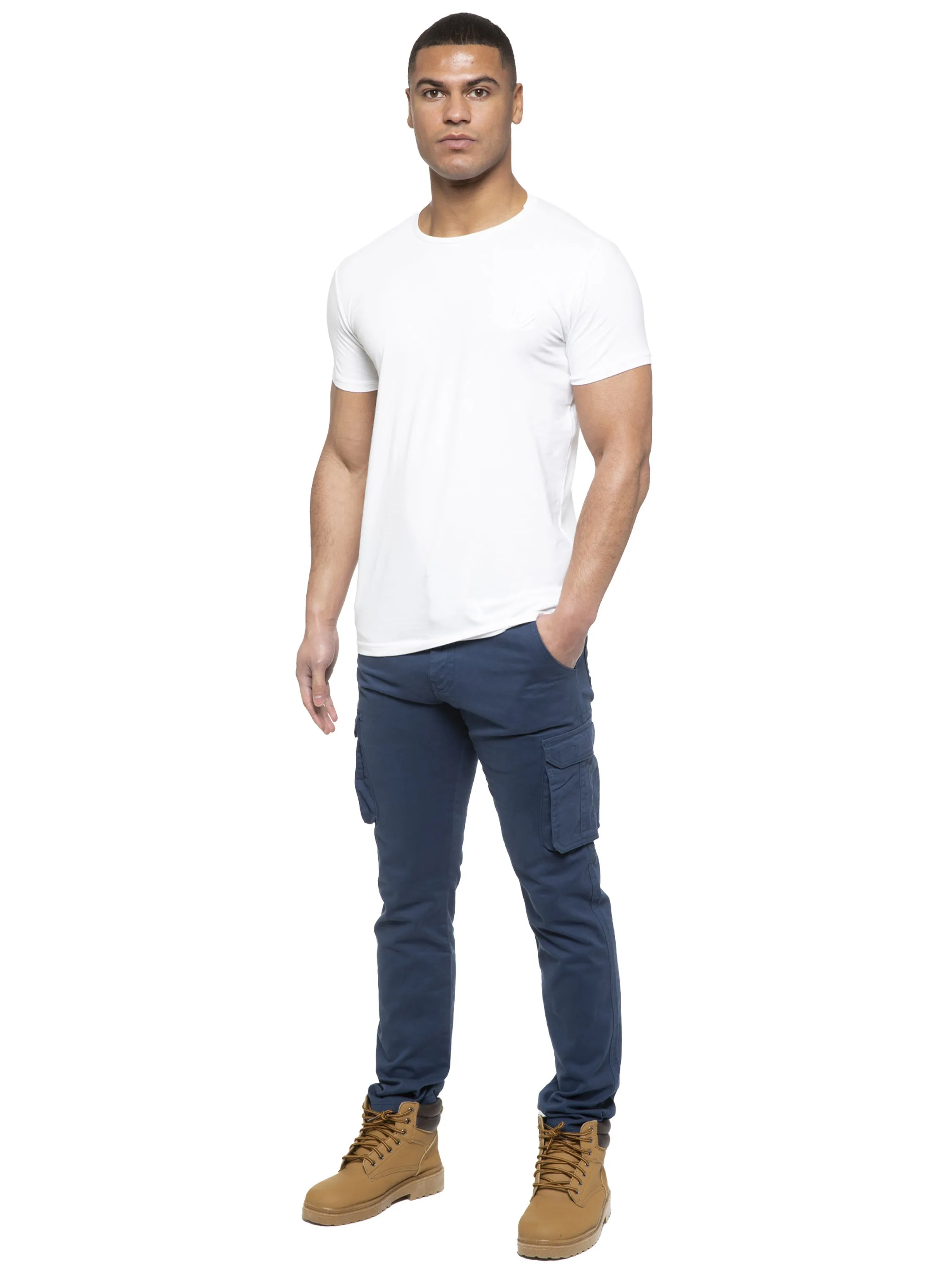 Enzo | Mens Cargo Straight Fit Jeans