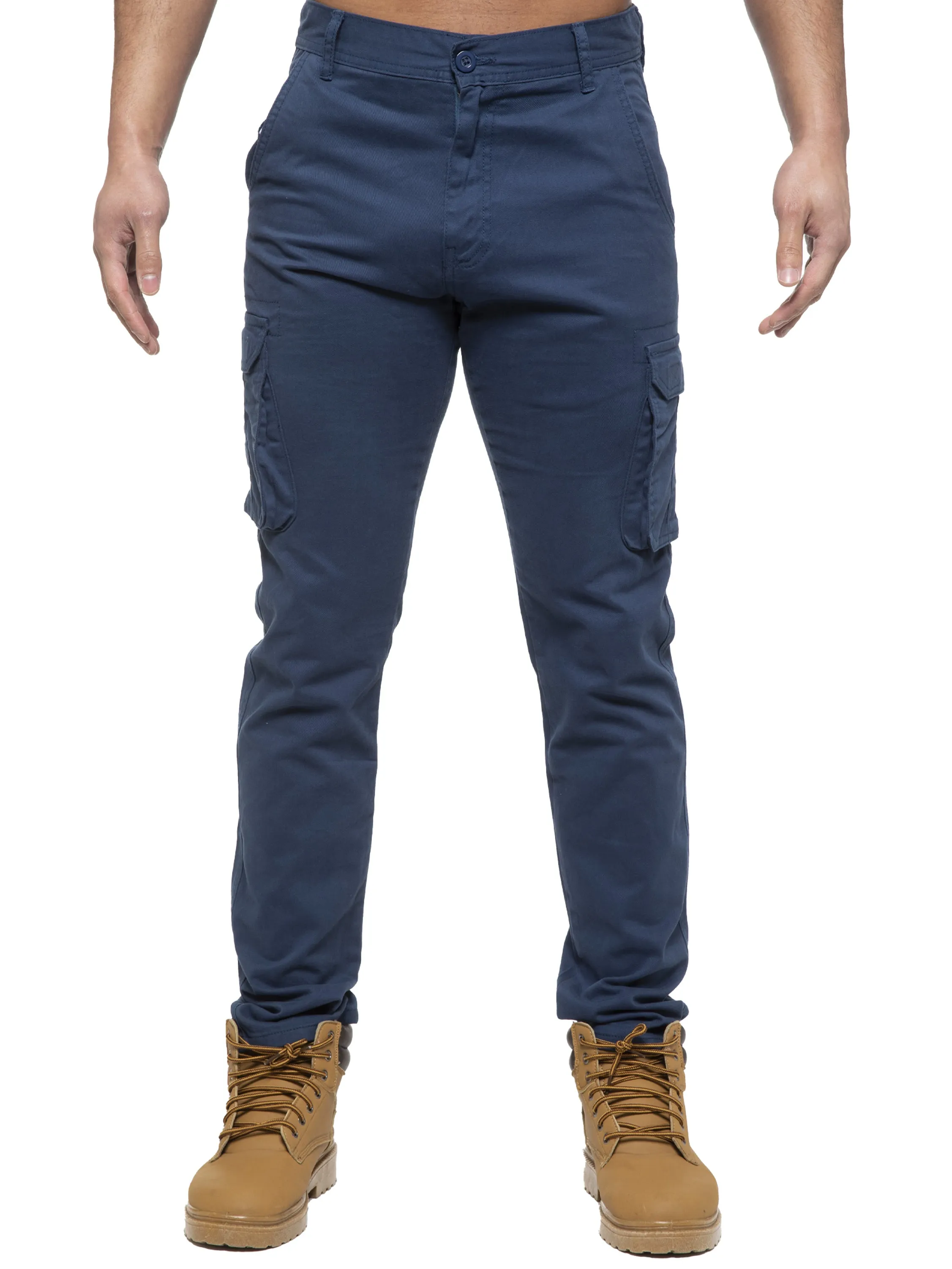 Enzo | Mens Cargo Straight Fit Jeans