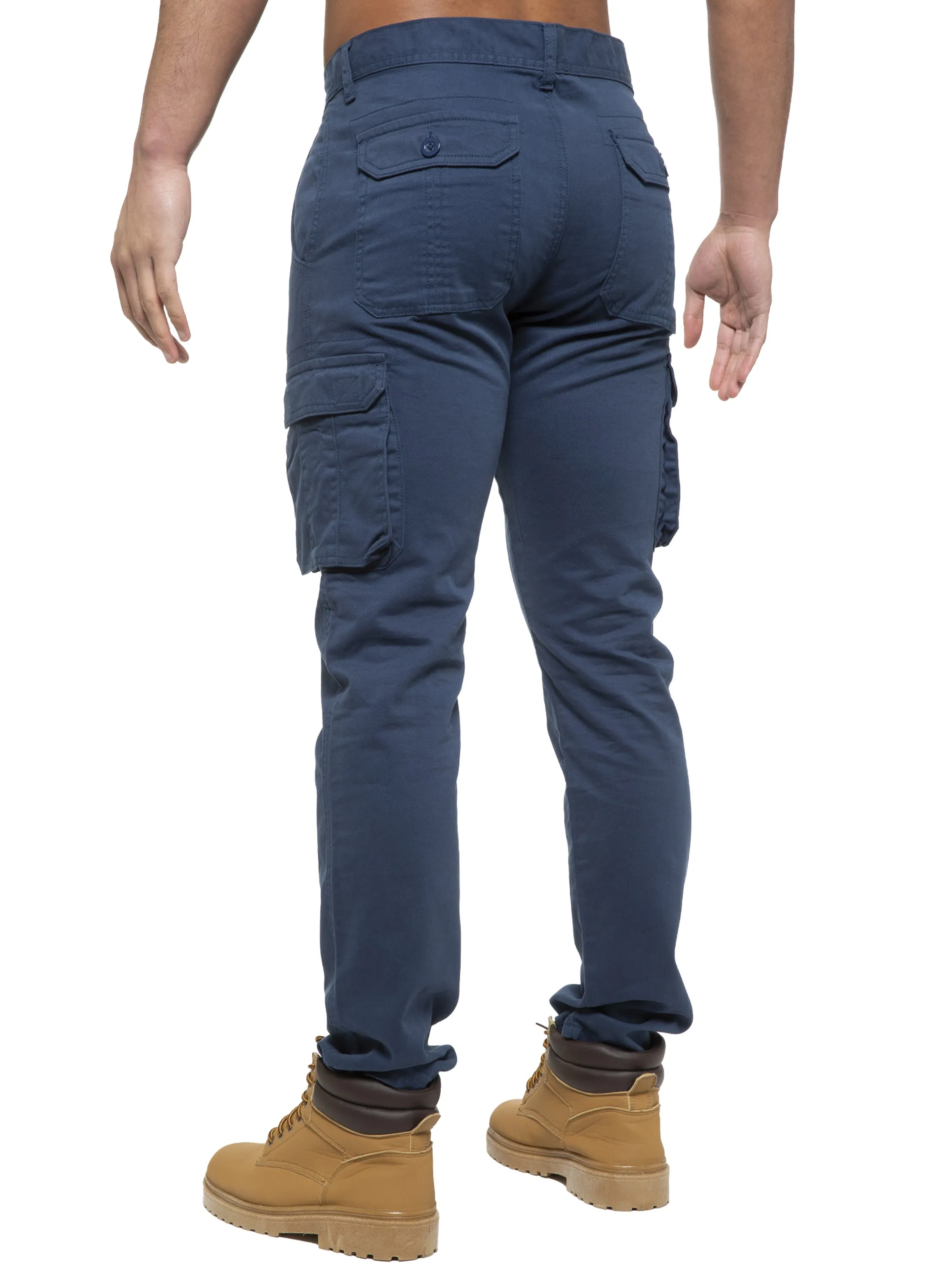 Enzo | Mens Cargo Straight Fit Jeans