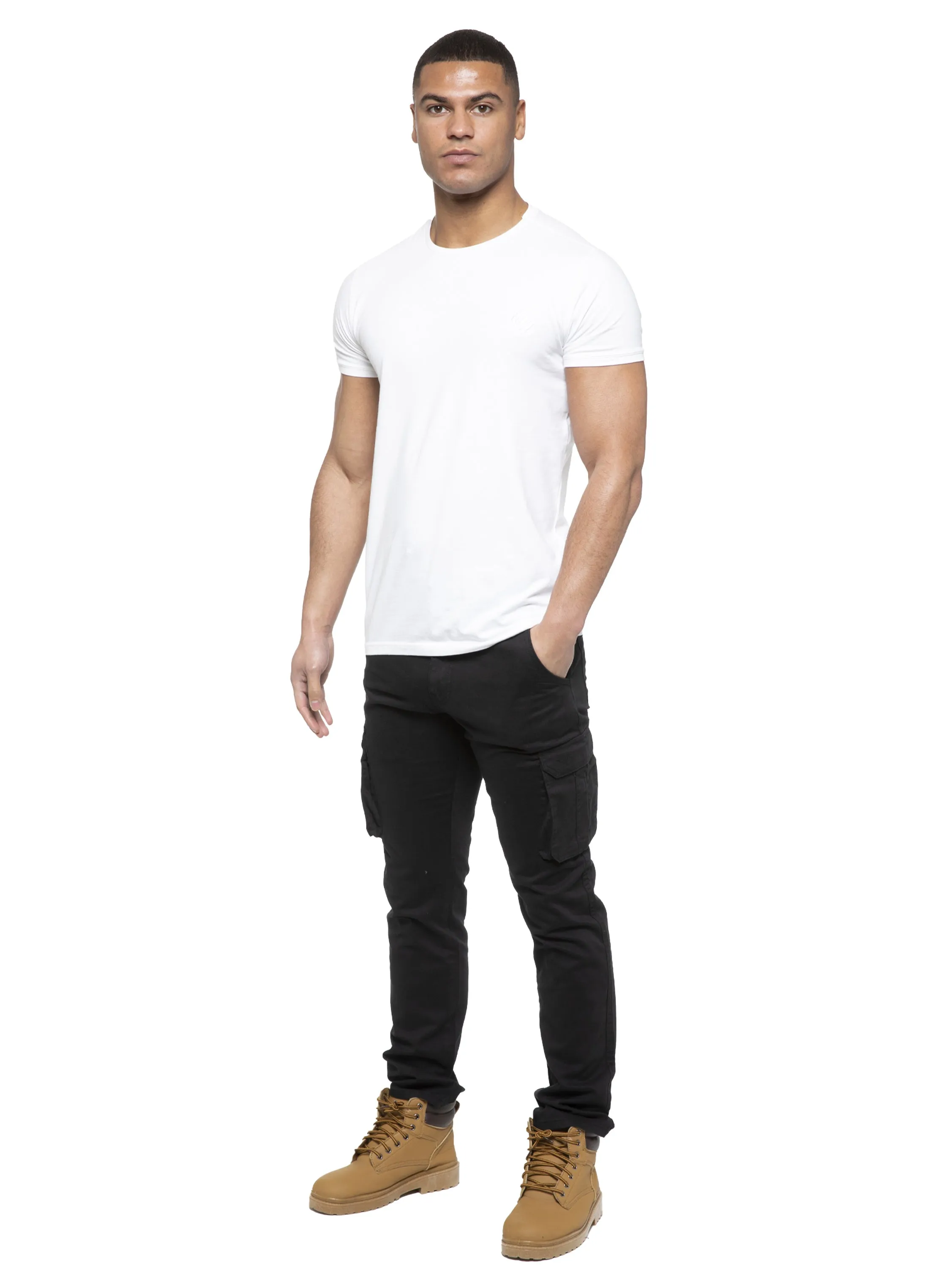 Enzo | Mens Cargo Straight Fit Jeans