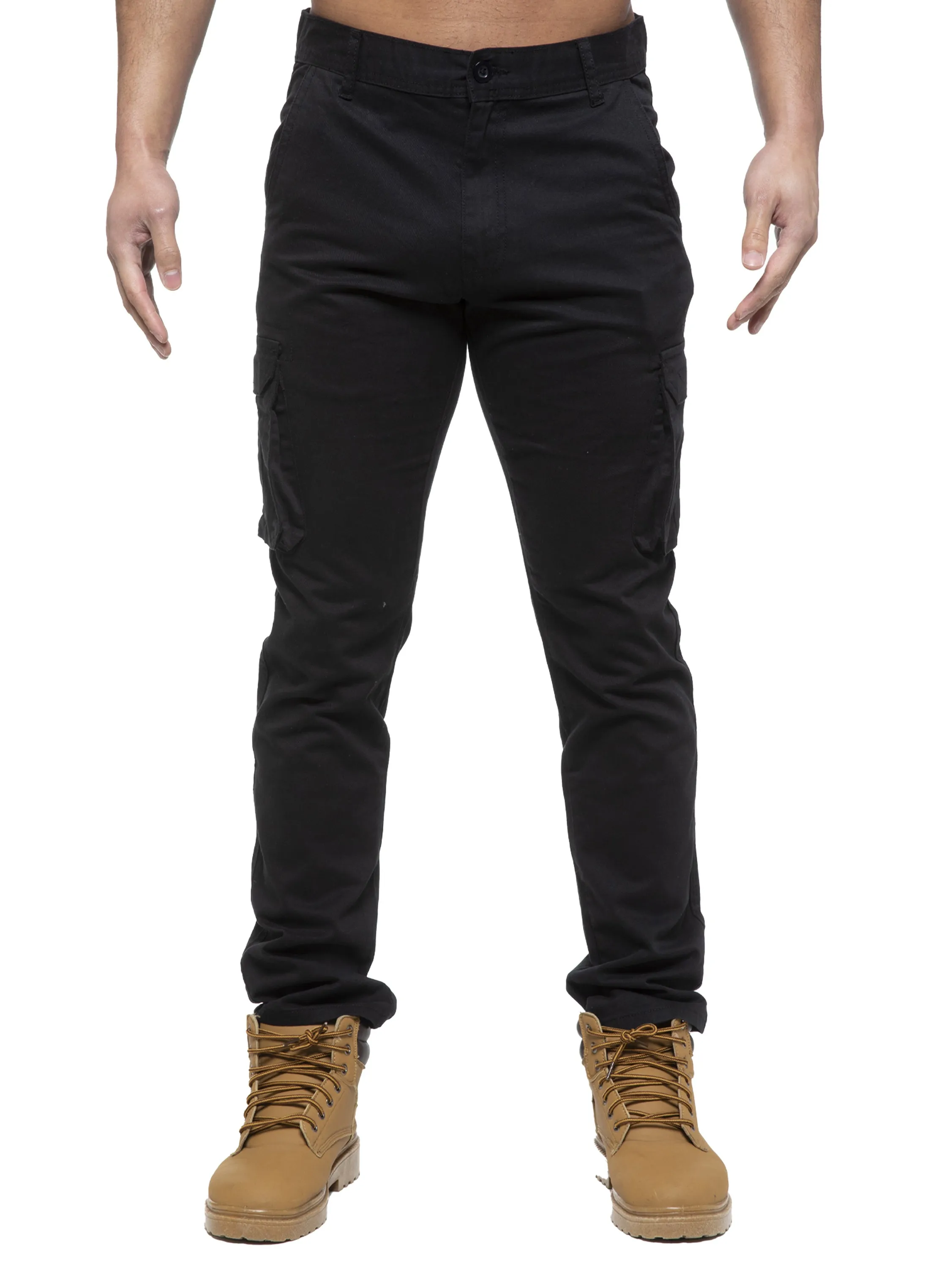 Enzo | Mens Cargo Straight Fit Jeans