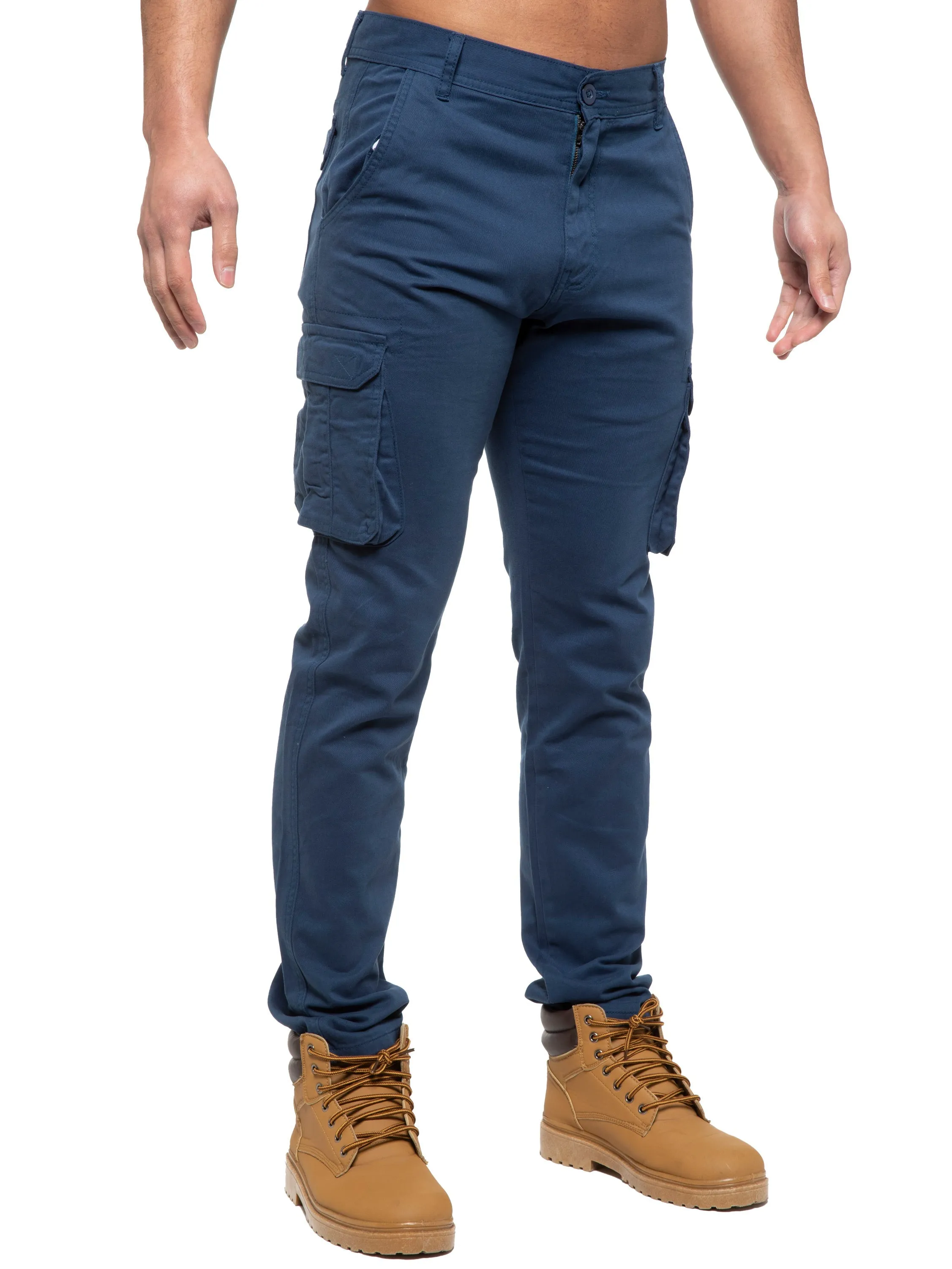 Enzo | Mens Cargo Straight Fit Jeans