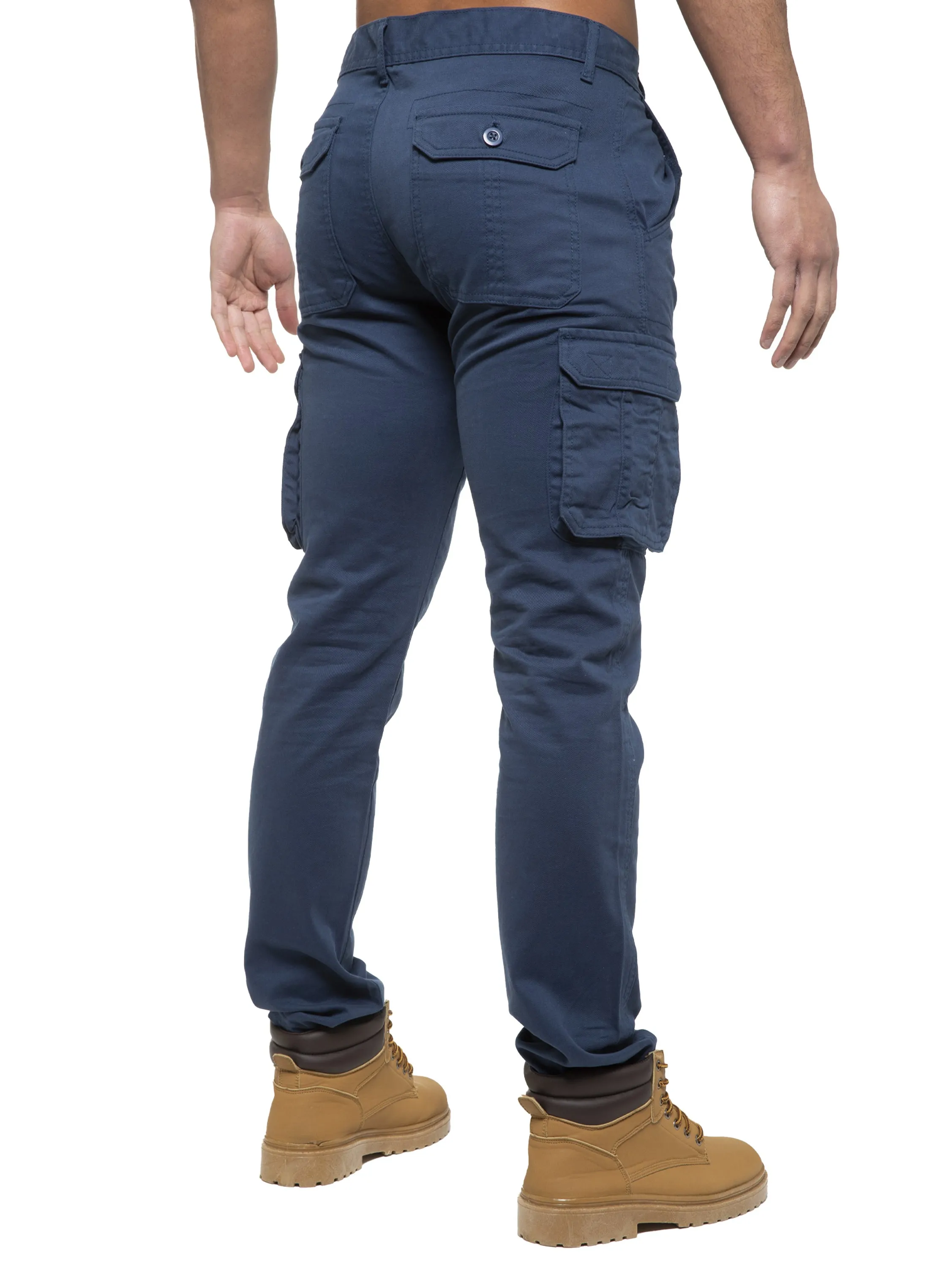 Enzo | Mens Cargo Straight Fit Jeans