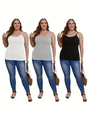 Essential Plus Size Cami Set 3 Pack Classic Style