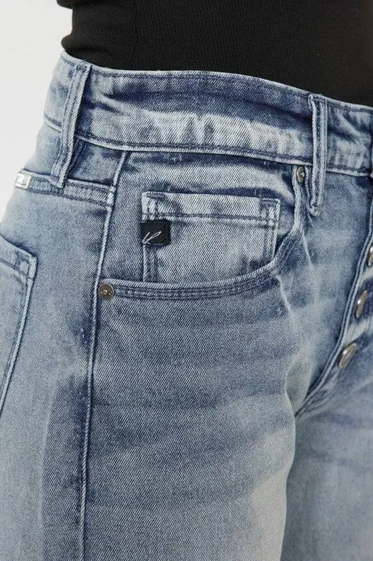 High rise straight fit jeans