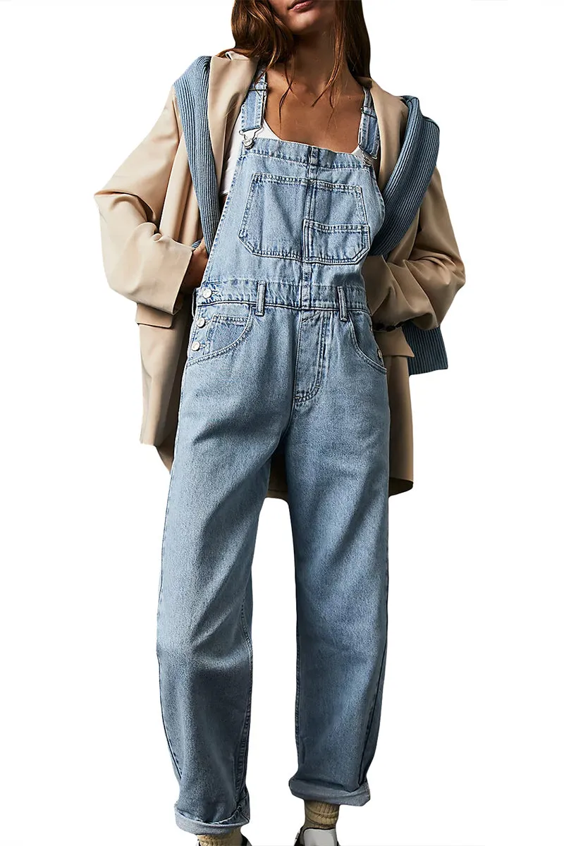 HPQ1402 Women's casual loose denim overalls Pants