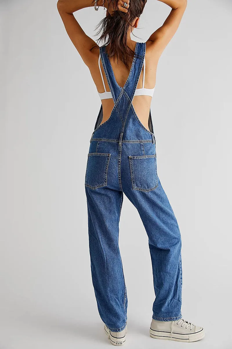 HPQ1402 Women's casual loose denim overalls Pants