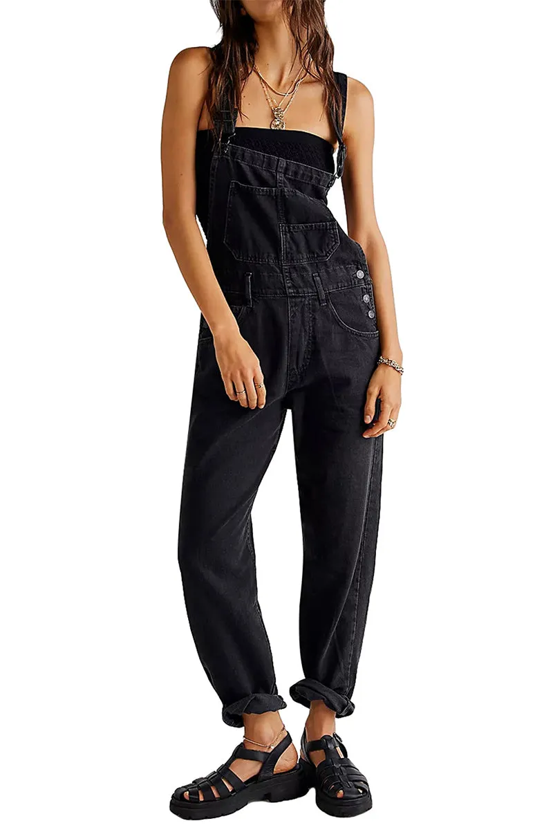 HPQ1402 Women's casual loose denim overalls Pants