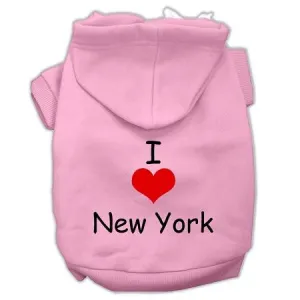 I Love New York Screen Print Pet Hoodies Pink Size XXXL (20)