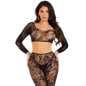 Leg Avenue Crop Top and Footless Tights Uk 6 to 12