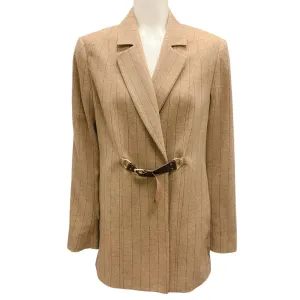 Malej Sand Pinstriped Wool Blazer