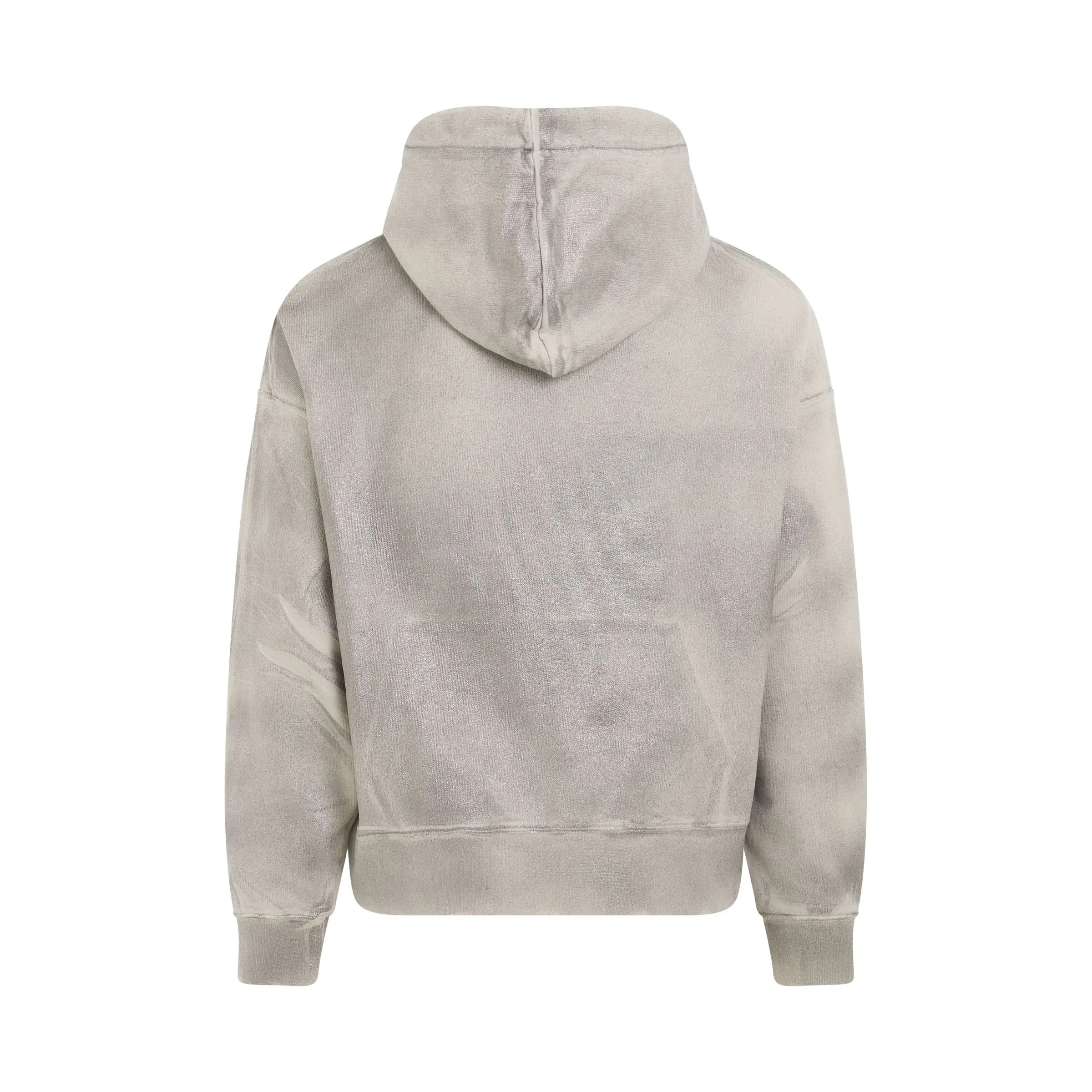 Metallic Hoodie in Grey/White