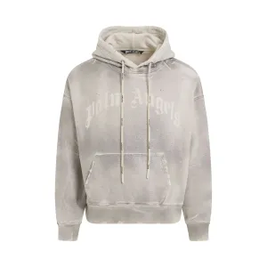 Metallic Hoodie in Grey/White