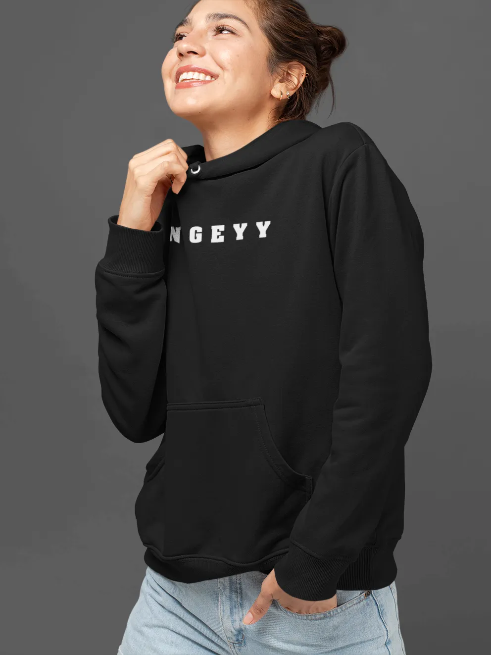 Mingeyy Unisex Hoodie Black