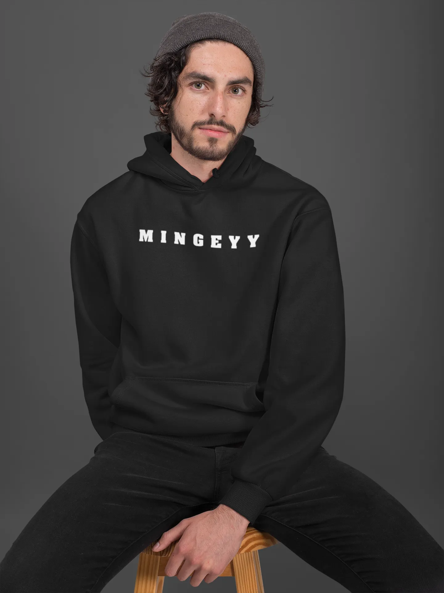 Mingeyy Unisex Hoodie Black