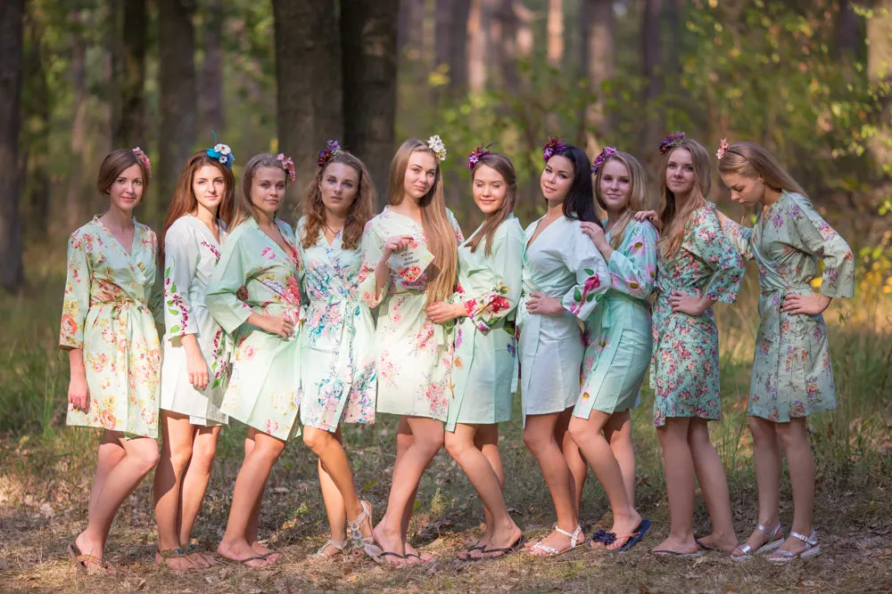 Mismatched Mints Bridesmaids Robes