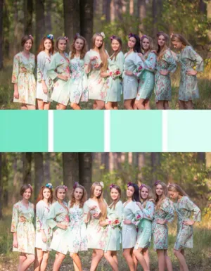 Mismatched Mints Bridesmaids Robes