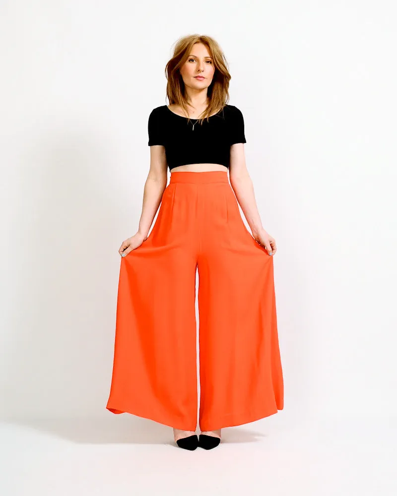 Neon Tangerine Palazzo Pants