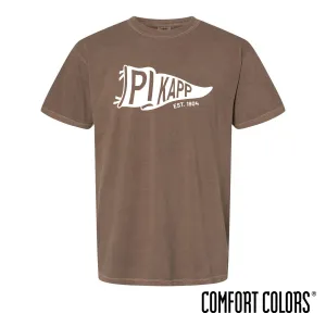 New! Pi Kapp Comfort Colors Brown Pennant Short Sleeve Tee