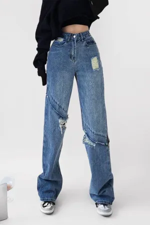 PA140 Ripped Cutout Denim Jeans