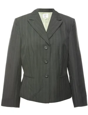 Pinstriped Dark Grey Blazer - L