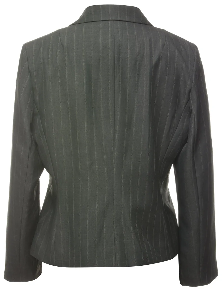 Pinstriped Dark Grey Blazer - L