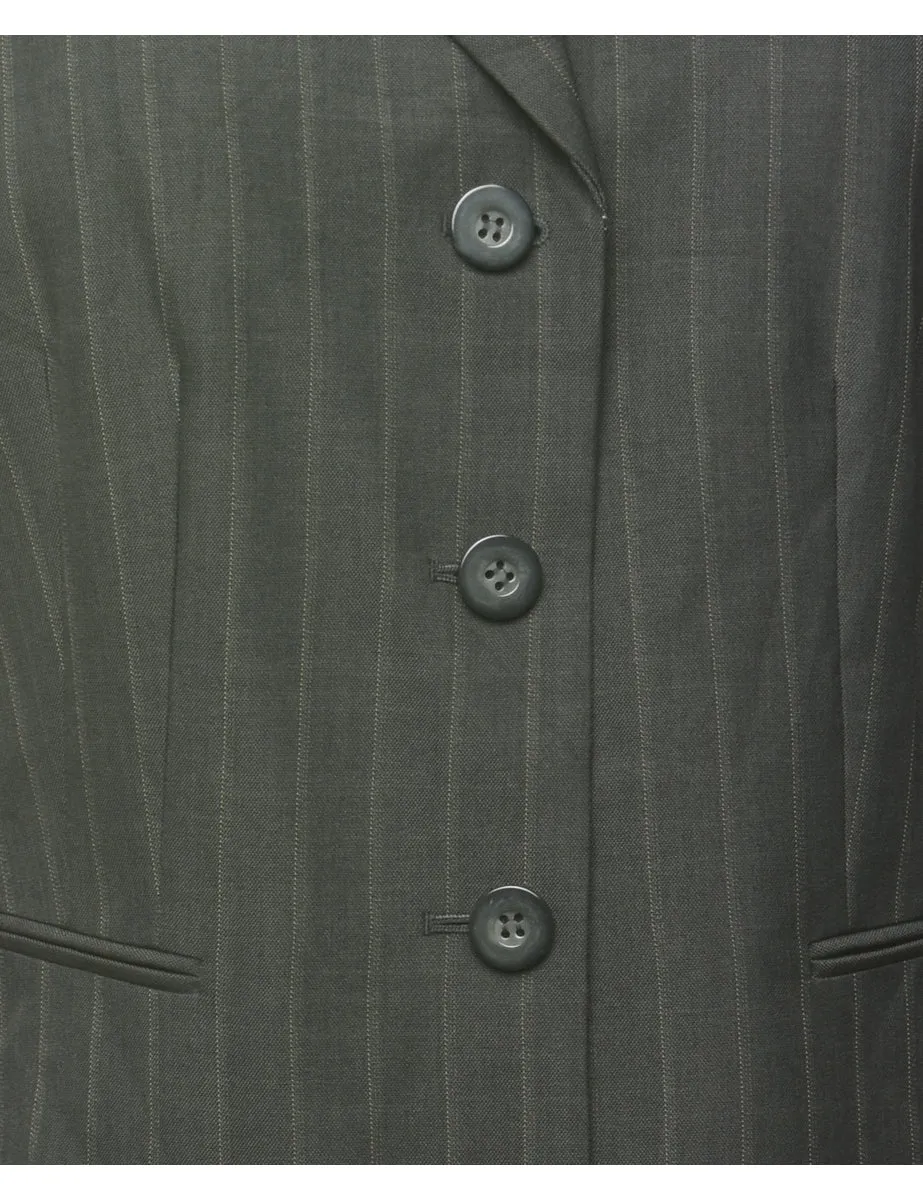 Pinstriped Dark Grey Blazer - L