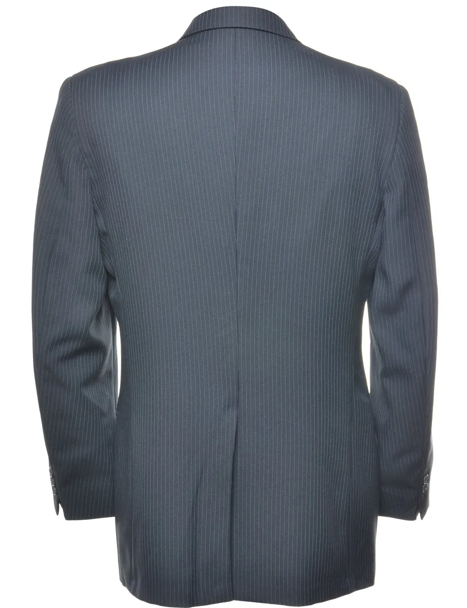 Pinstriped Navy Blazer - L