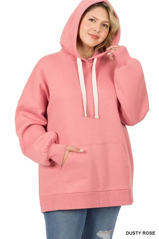 PLUS OVERSIZED HOODIE LONGLINE SWEATSHIRT