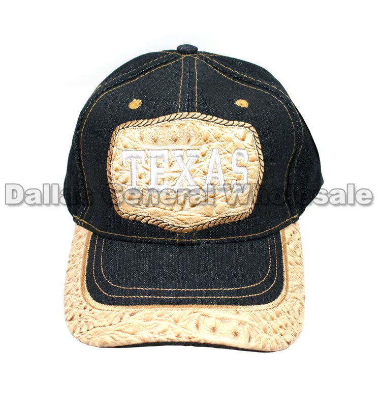 "Texas" Snake Skin Casual Denim Baseball Caps Wholesale