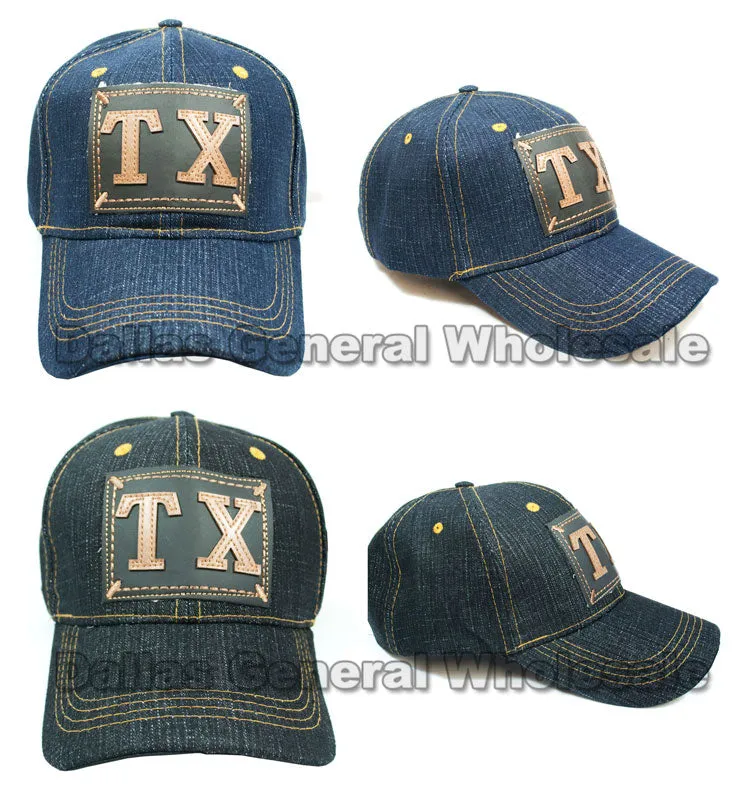 "TX" Casual Denim Baseball Caps Wholesale