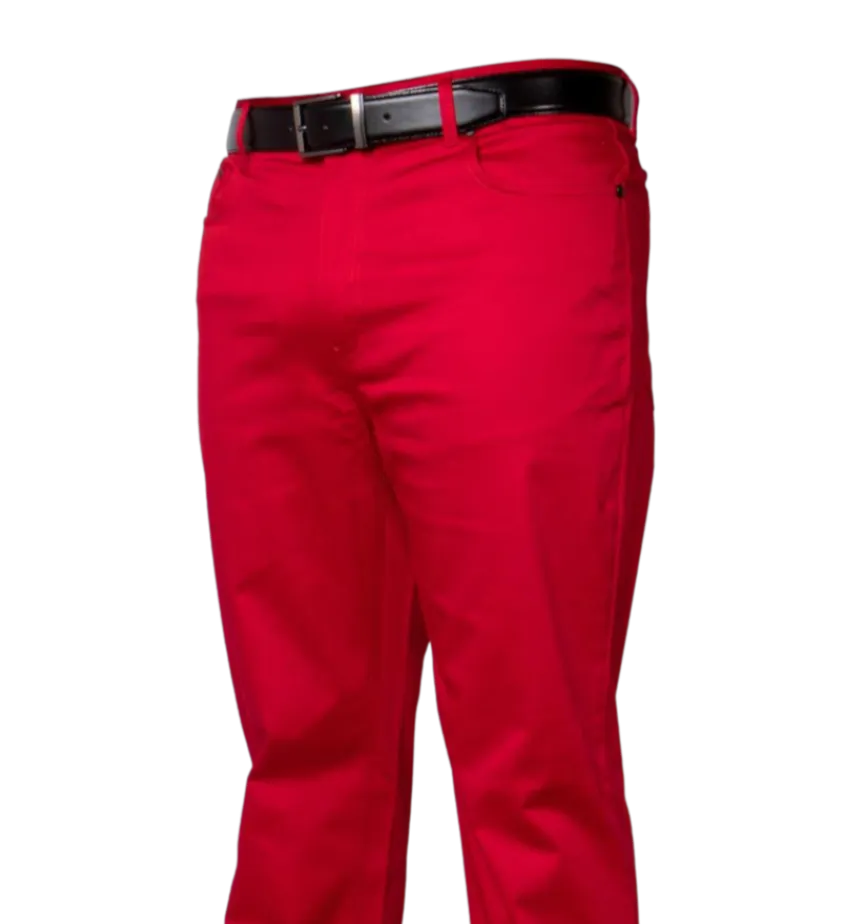 Red Men's Jeans Classic Fit Stretch Material By Prestige