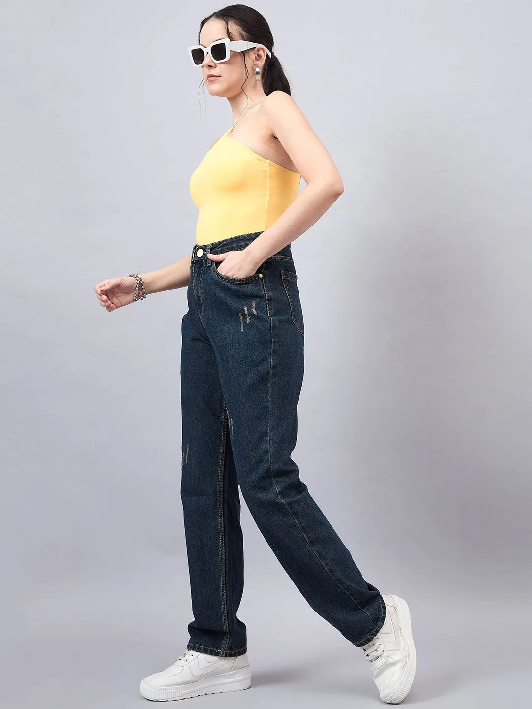 Style Quotient Women Relaxed Fit High Rise Cotton Jeans