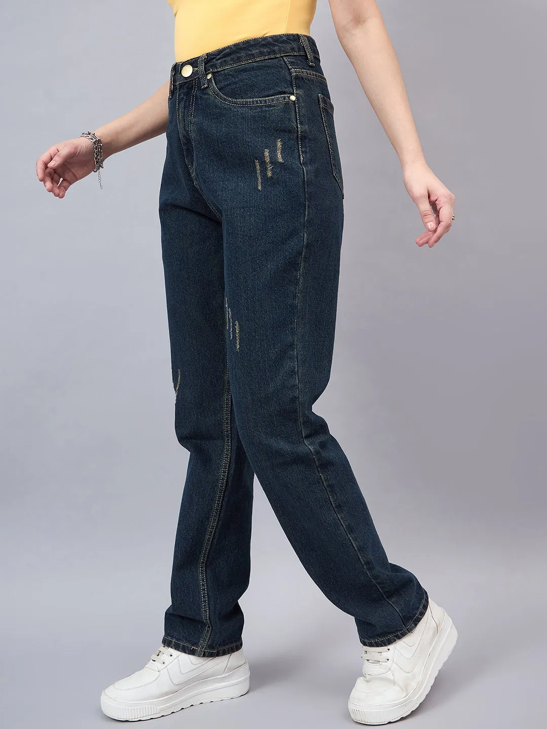 Style Quotient Women Relaxed Fit High Rise Cotton Jeans