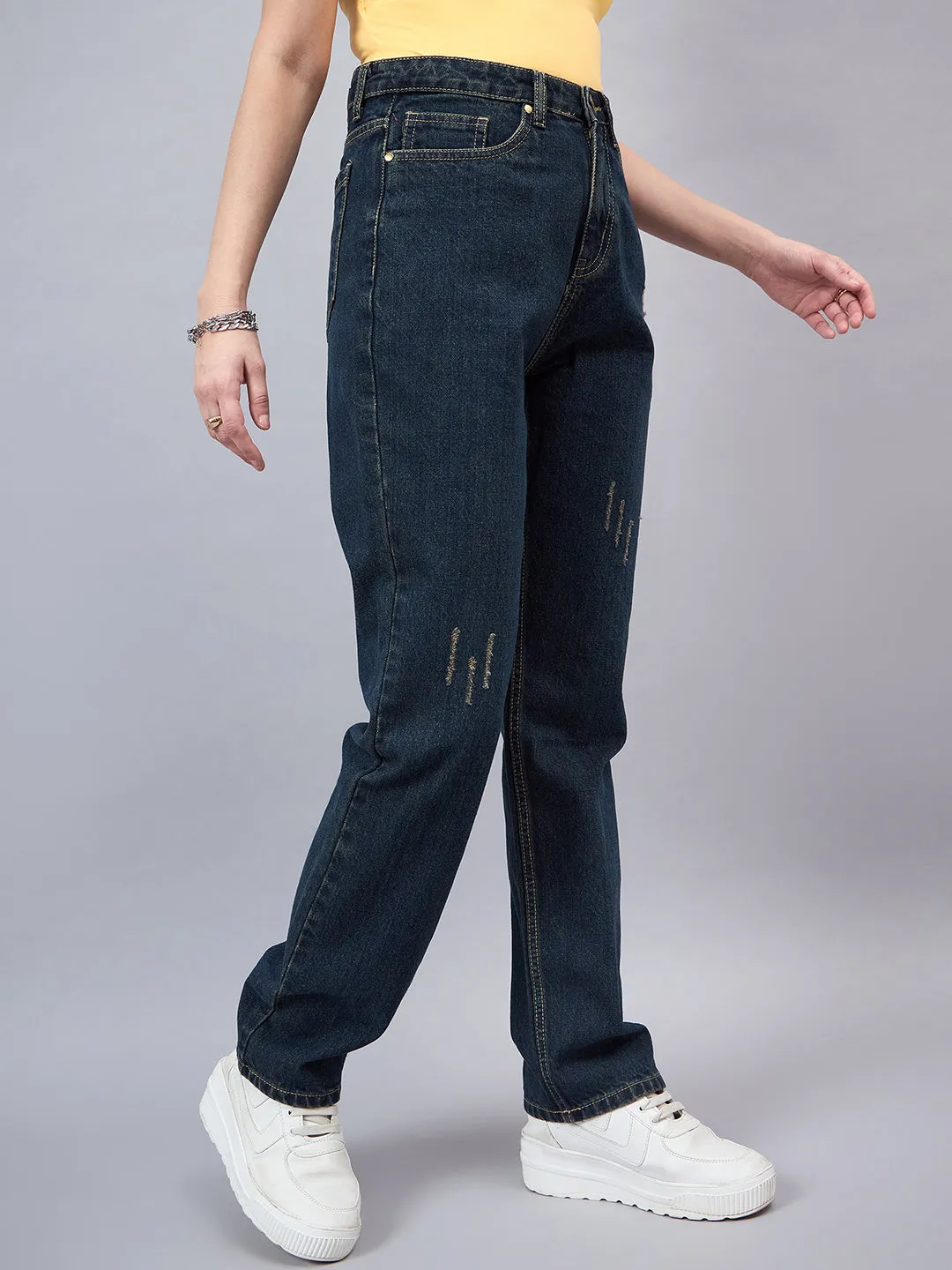 Style Quotient Women Relaxed Fit High Rise Cotton Jeans