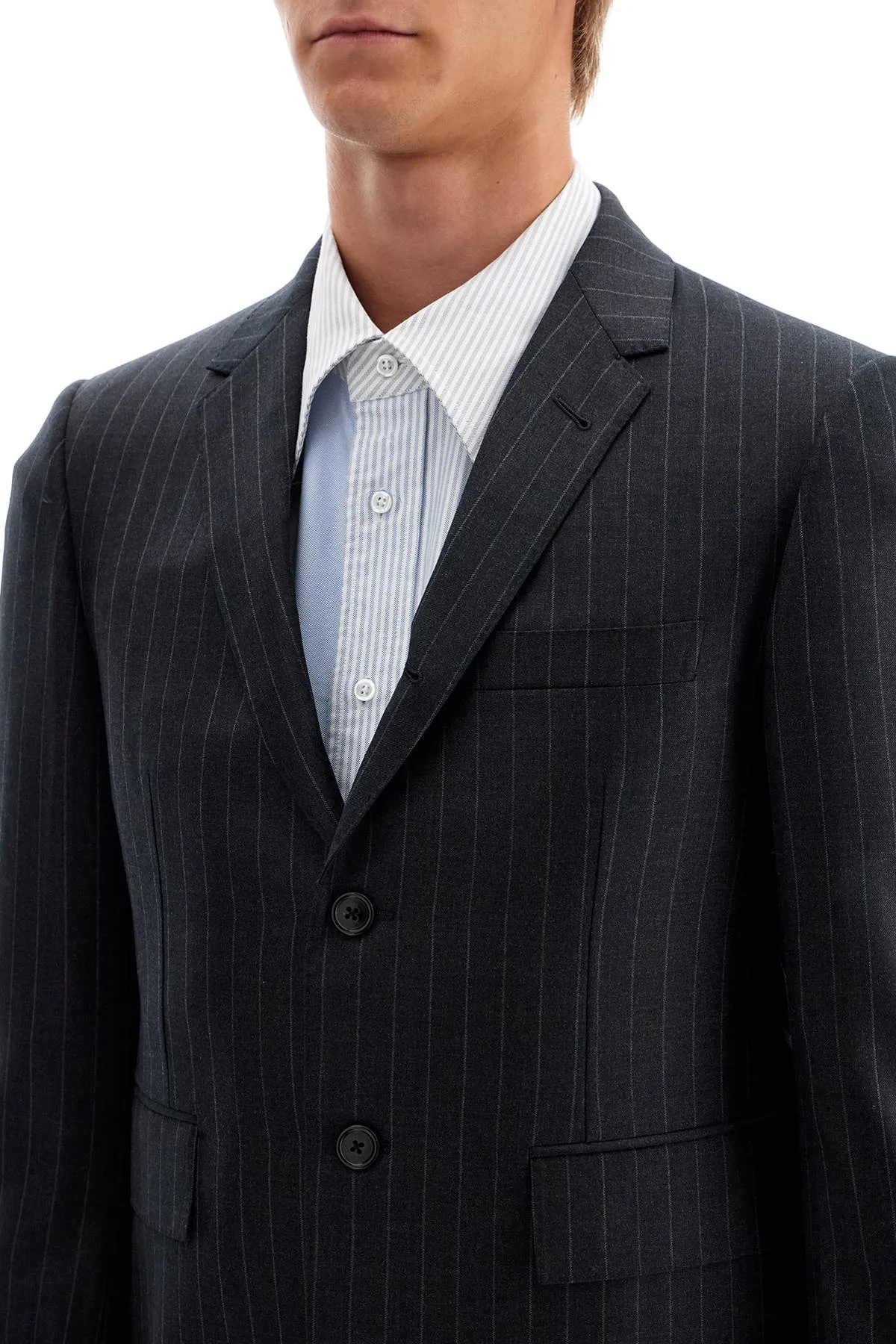 THOM BROWNE woolen pinstripe