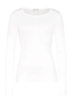 Ultralight Fitted Cotton Round Neck Top | White 71829-101