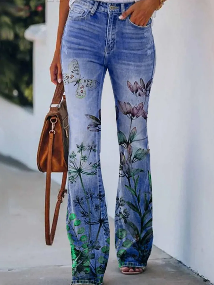 Women's Casual Printed Jeans