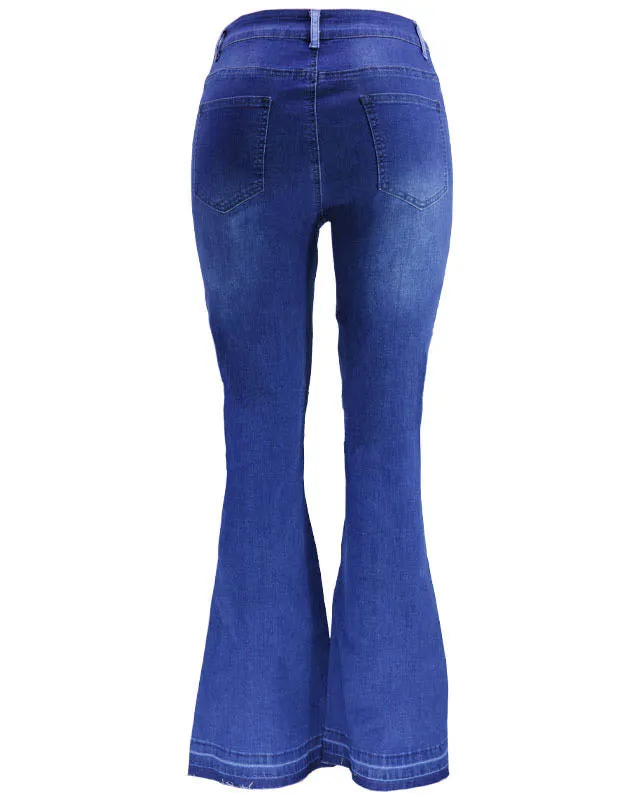 Women's Wide Leg Fashion Stitching Jeans